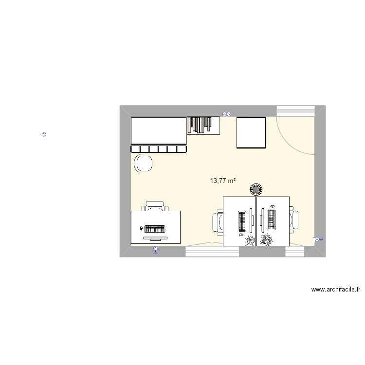 336. Plan de 1 pièce et 14 m2