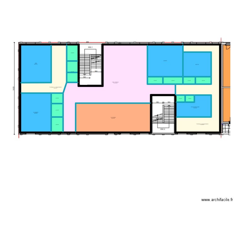 Bussy 2. Plan de 20 pièces et 442 m2