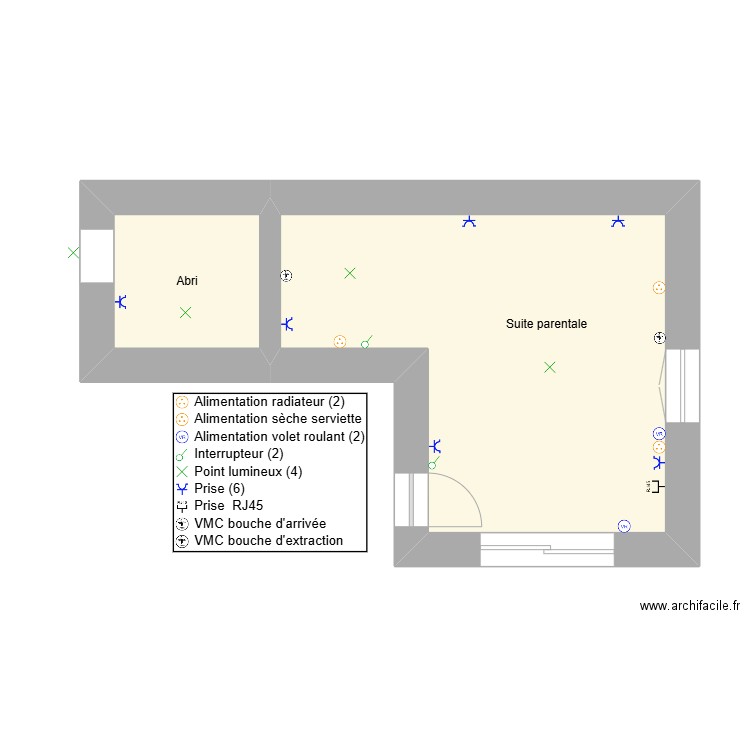 maindron. Plan de 2 pièces et 26 m2