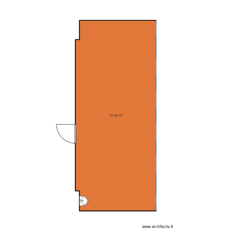 atelier technique. Plan de 1 pièce et 37 m2