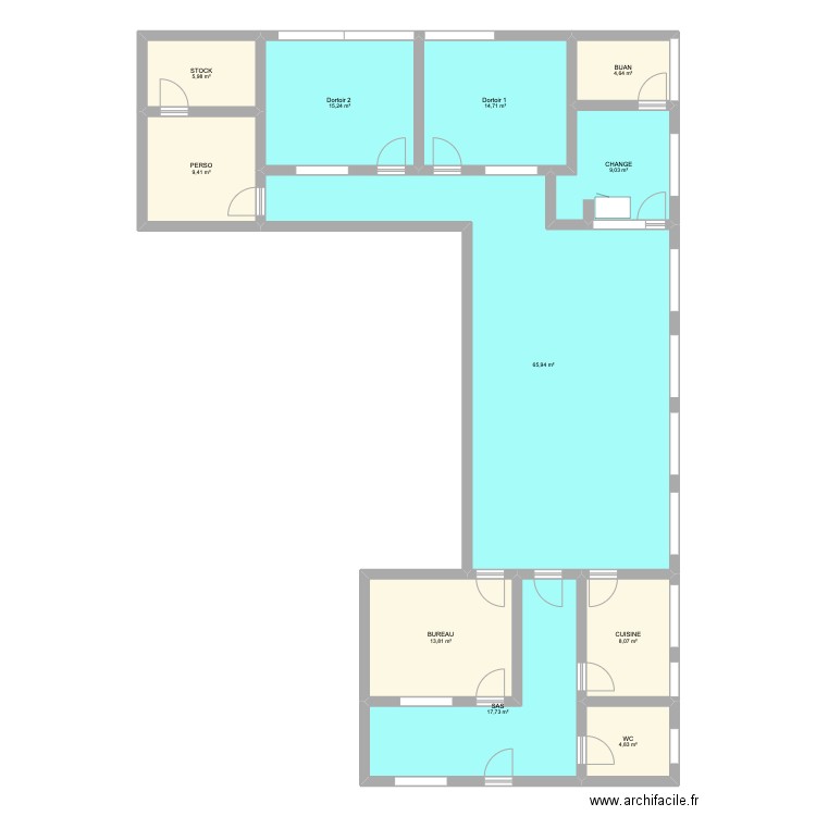 albane et edith. Plan de 11 pièces et 169 m2