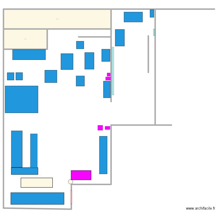 etu. Plan de 2 pièces et 253 m2