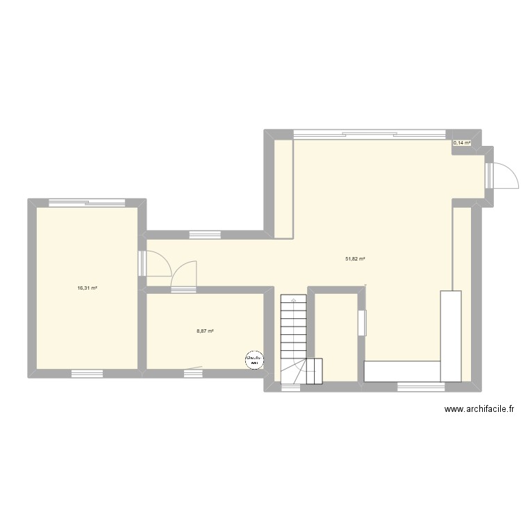 MAISON EN A DOUBLE. Plan de 4 pièces et 77 m2