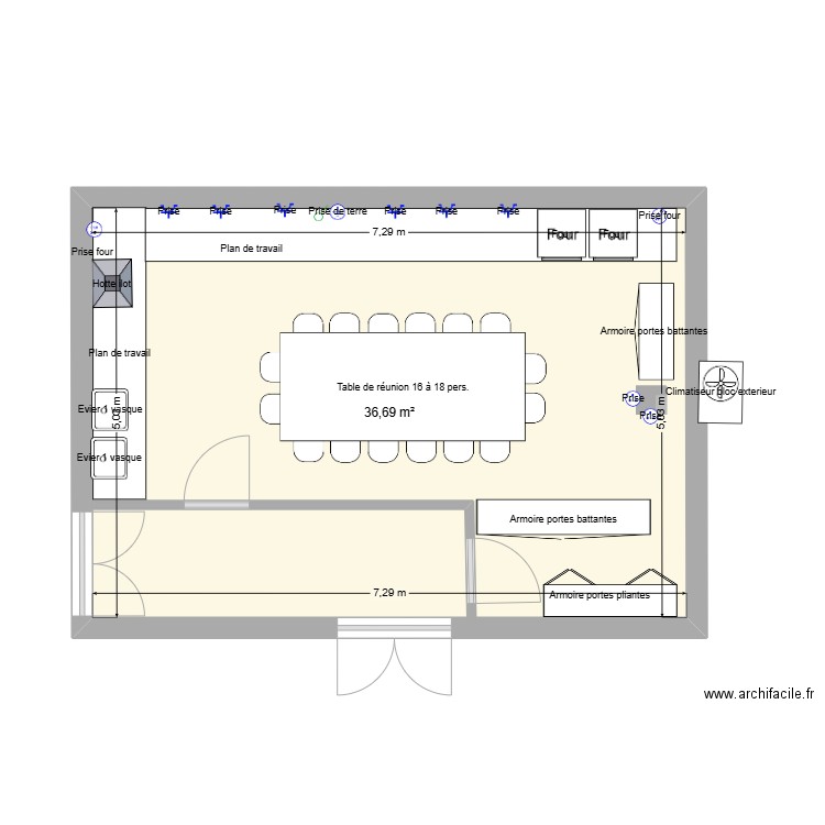 plan laboratoire. Plan de 1 pièce et 37 m2