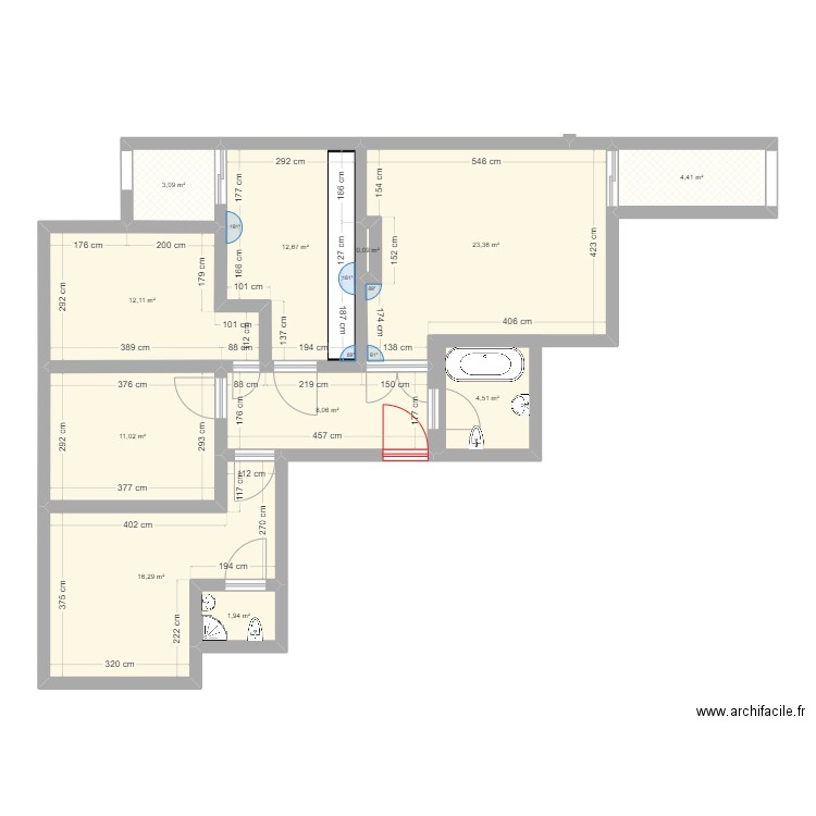 Ma maison. Plan de 11 pièces et 98 m2