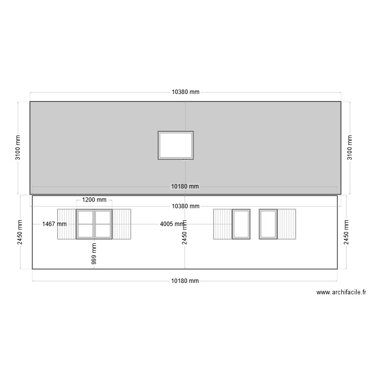 facade nord projet. Plan de 0 pièce et 0 m2