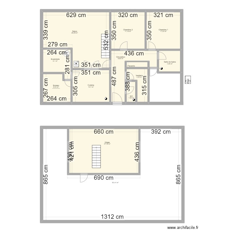 Maison T&F. Plan de 13 pièces et 206 m2