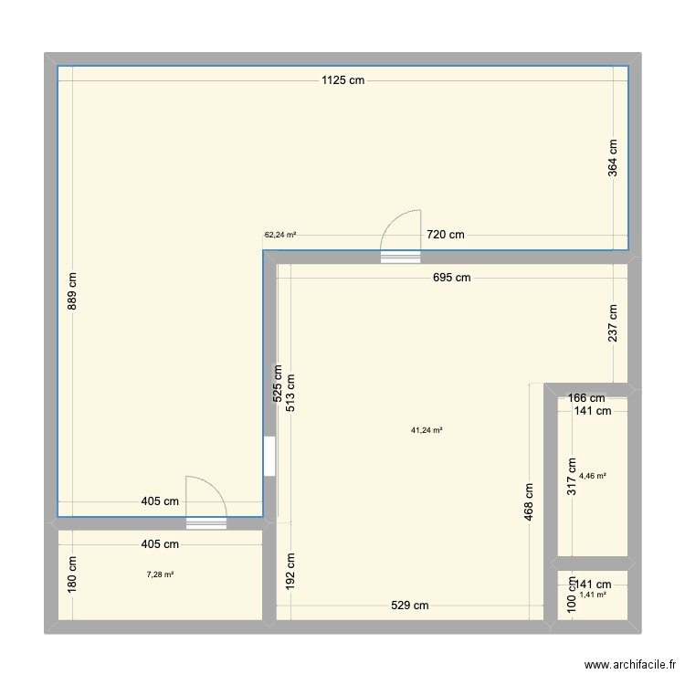 pante. Plan de 5 pièces et 117 m2