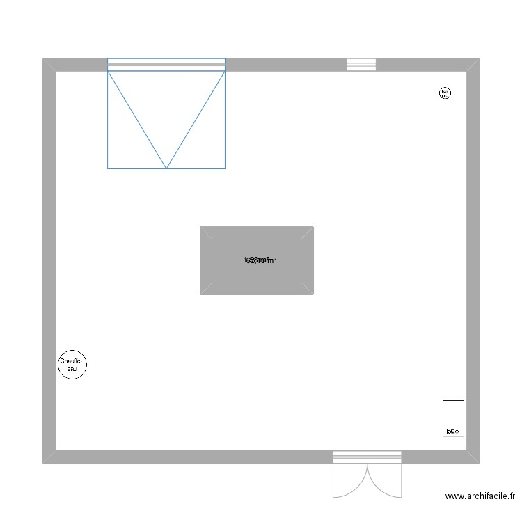 SOUS SOL. Plan de 2 pièces et 67 m2