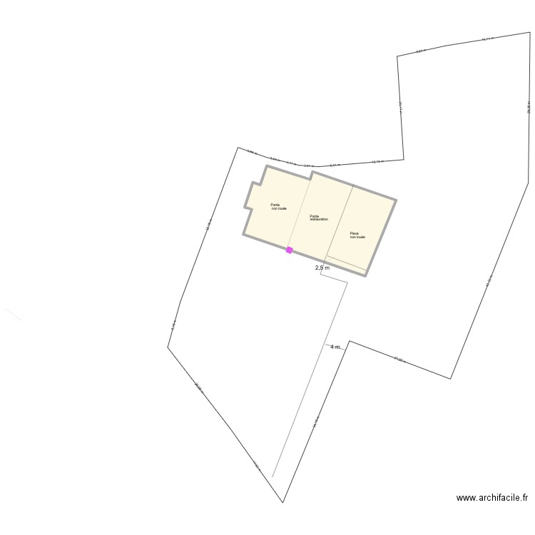 plan accessibilité. Plan de 1 pièce et 390 m2