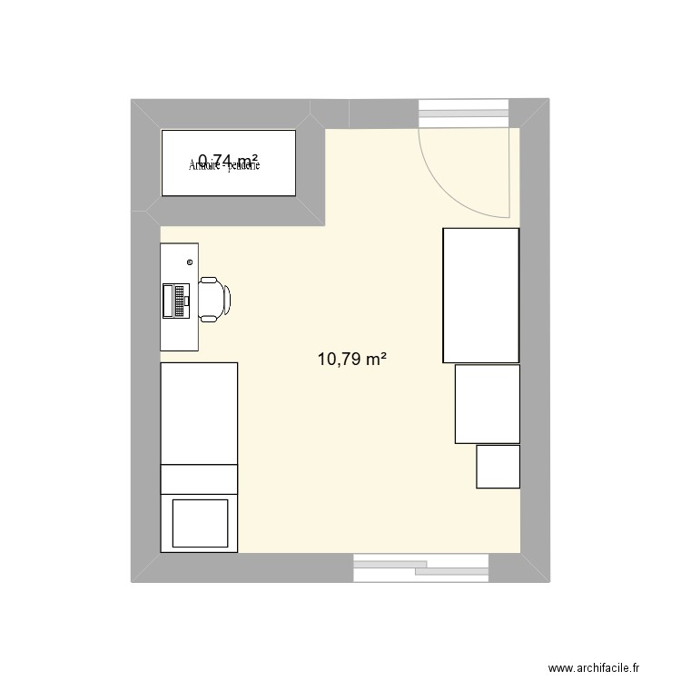 mehdi. Plan de 2 pièces et 12 m2