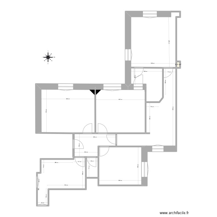 arce. Plan de 7 pièces et 64 m2