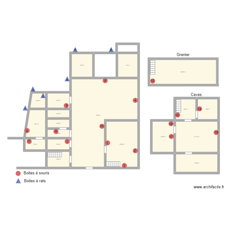 BOULANGERIE MINNE. Plan de 19 pièces et 231 m2