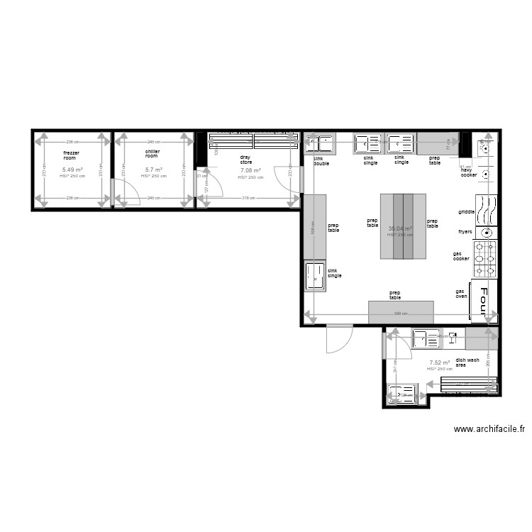 aazeba hotel. Plan de 7 pièces et 61 m2