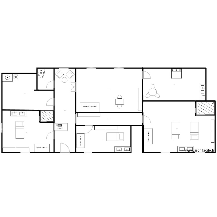 Institut 3D. Plan de 12 pièces et 4881 m2