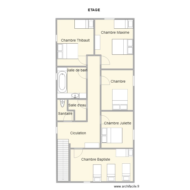 CHATEAU DE DURETTE. Plan de 7 pièces et 183 m2