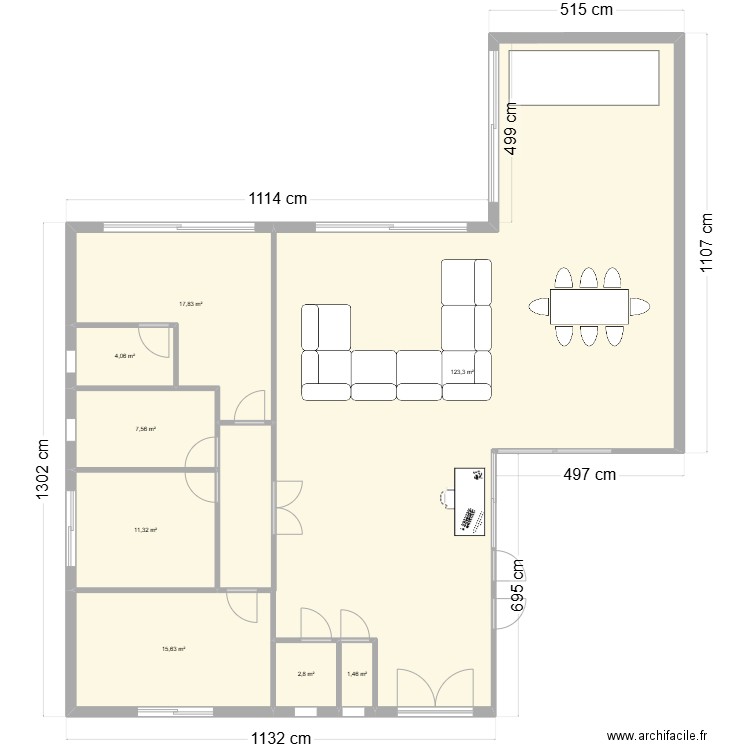 plan2 SL v2. Plan de 8 pièces et 184 m2