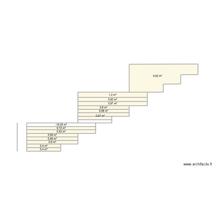 marche multipli. Plan de 15 pièces et 15 m2