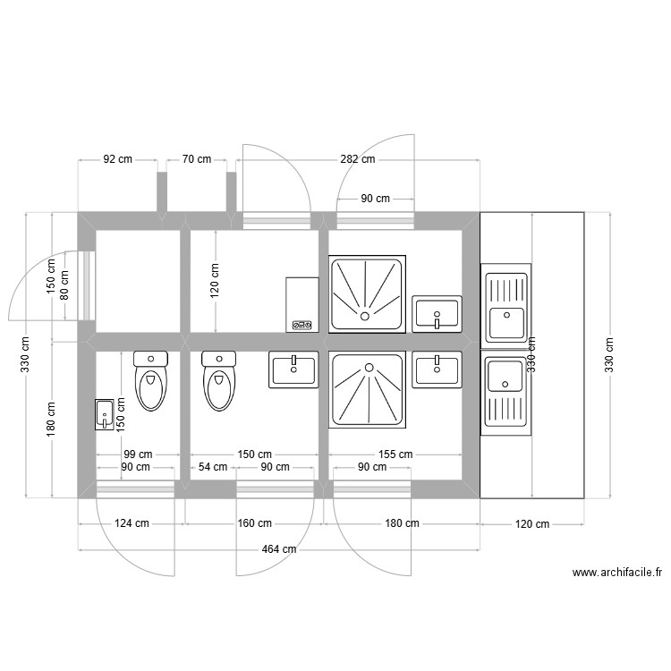 PLAN 1.1. Plan de 6 pièces et 11 m2