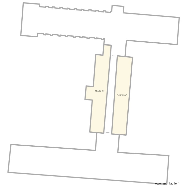 CDI. Plan de 2 pièces et 301 m2