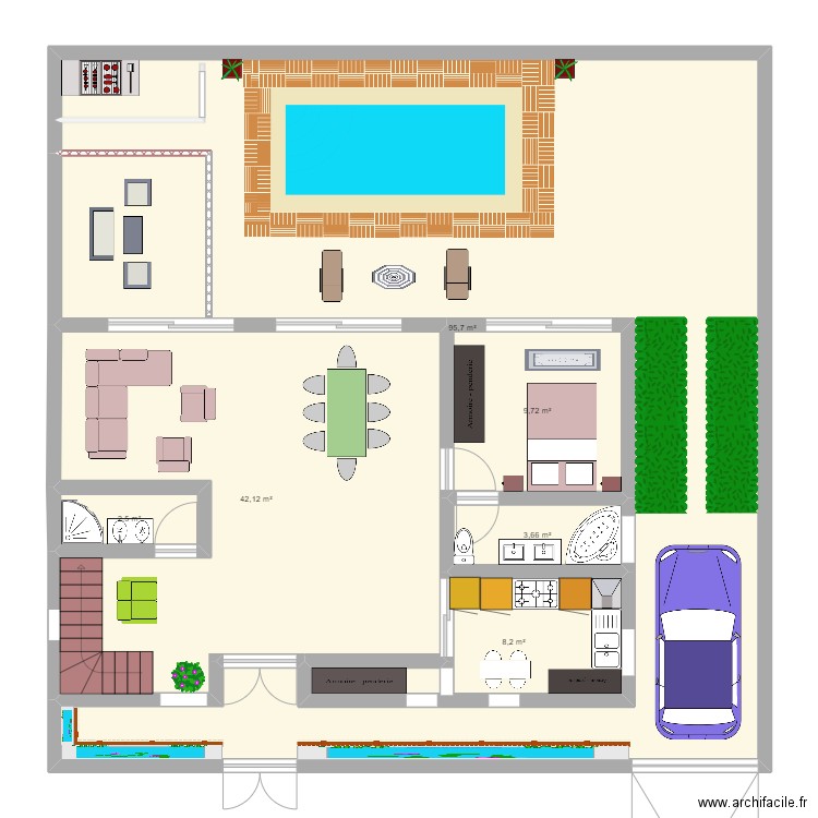 Plan 1. Plan de 6 pièces et 162 m2