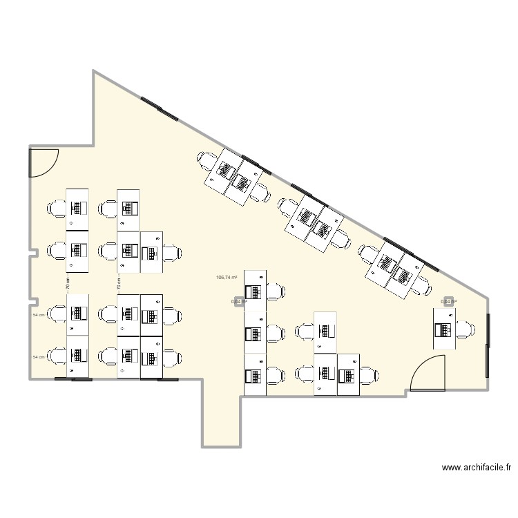 Proposition ADDI. Plan de 3 pièces et 107 m2