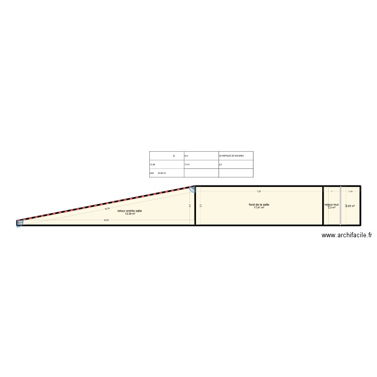 SALLE DE L OLYMPIQUE . Plan de 4 pièces et 36 m2