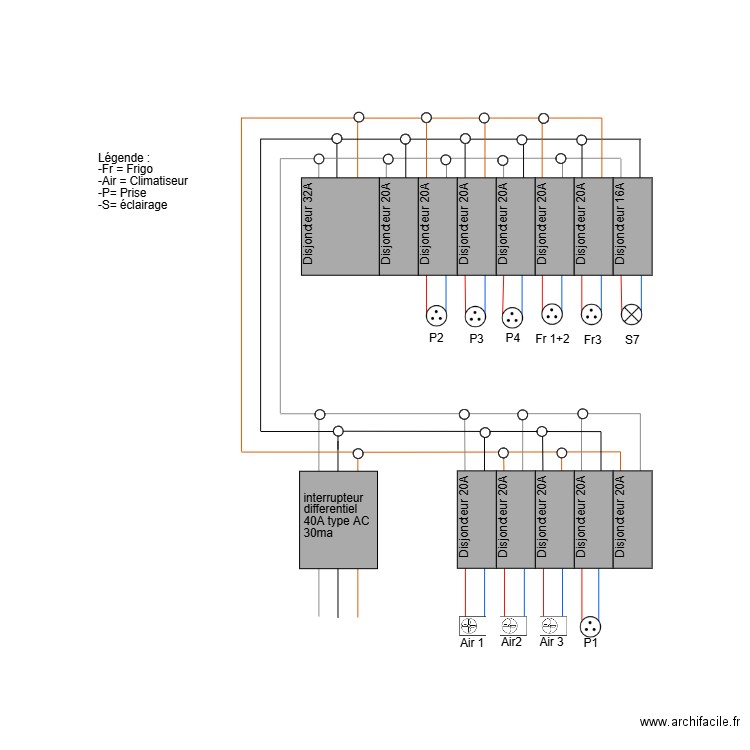 coffret zone frigo . Plan de 0 pièce et 0 m2