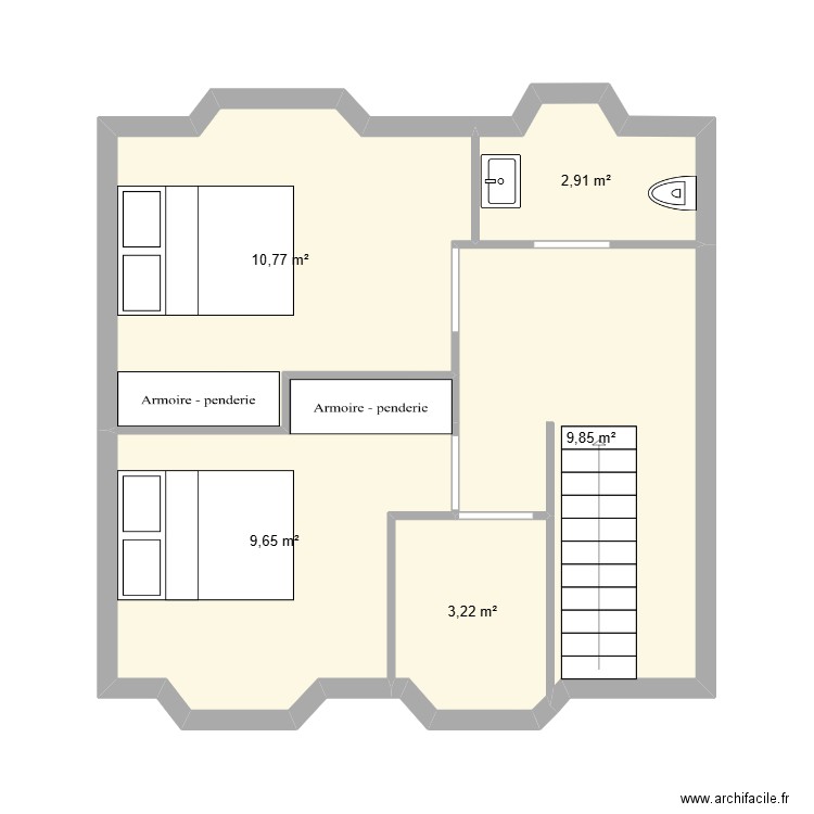 cancmalo2. Plan de 5 pièces et 36 m2