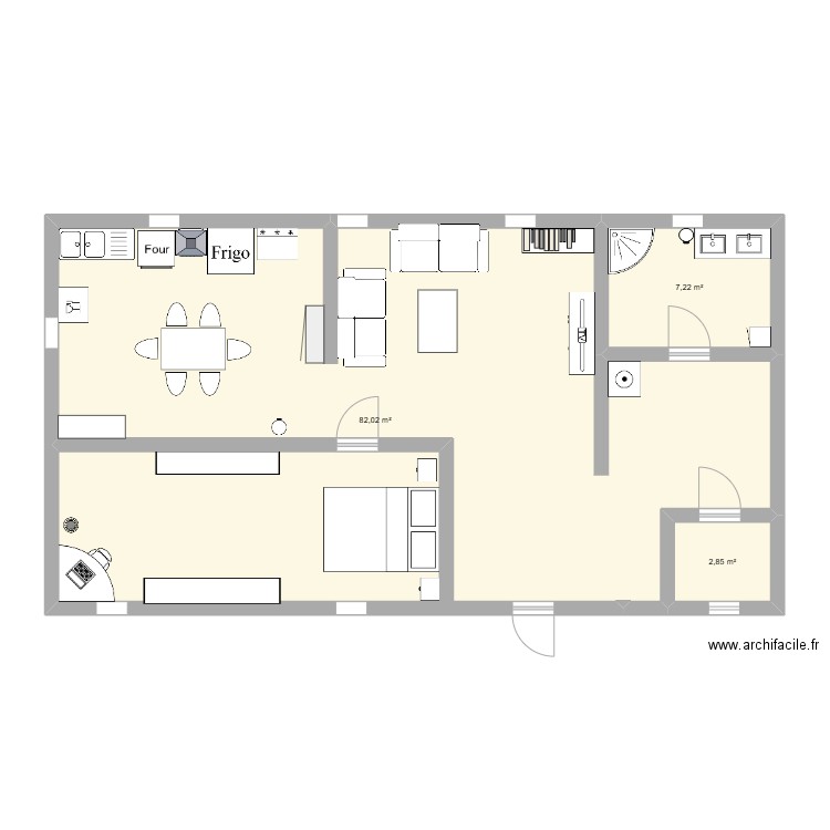 conseil emplacement lave linge . Plan de 3 pièces et 92 m2