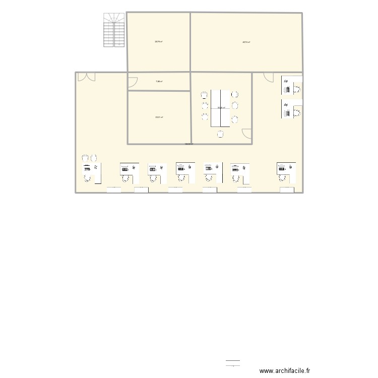 oficina data. Plan de 6 pièces et 259 m2