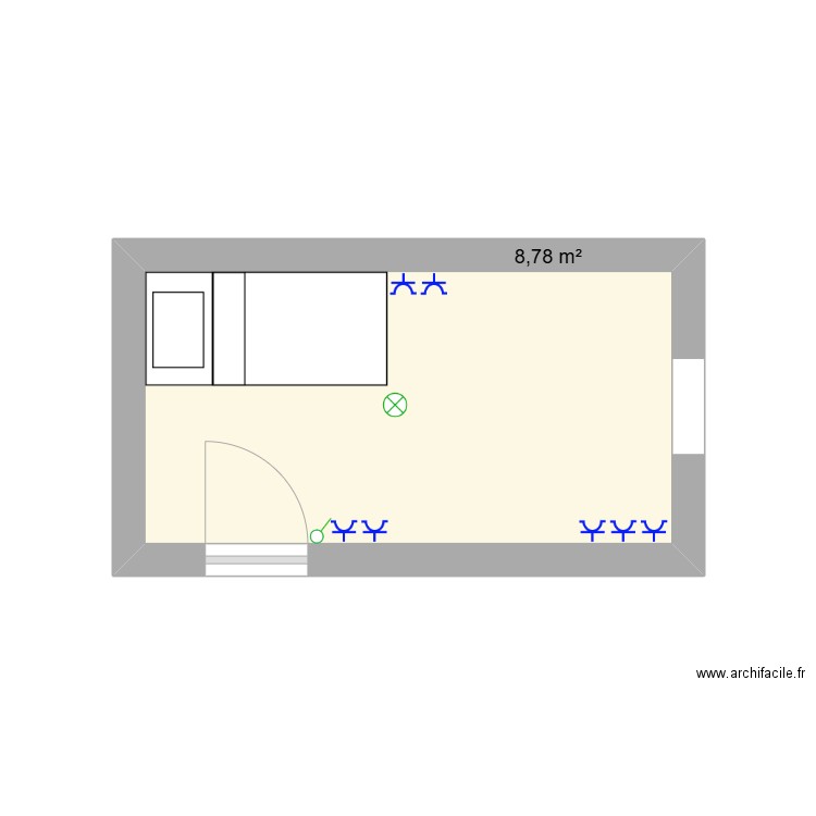 Chambre Florian. Plan de 1 pièce et 9 m2