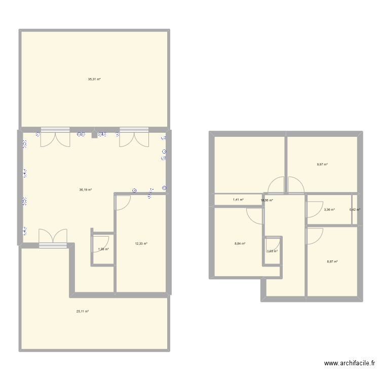 maison 3. Plan de 13 pièces et 163 m2