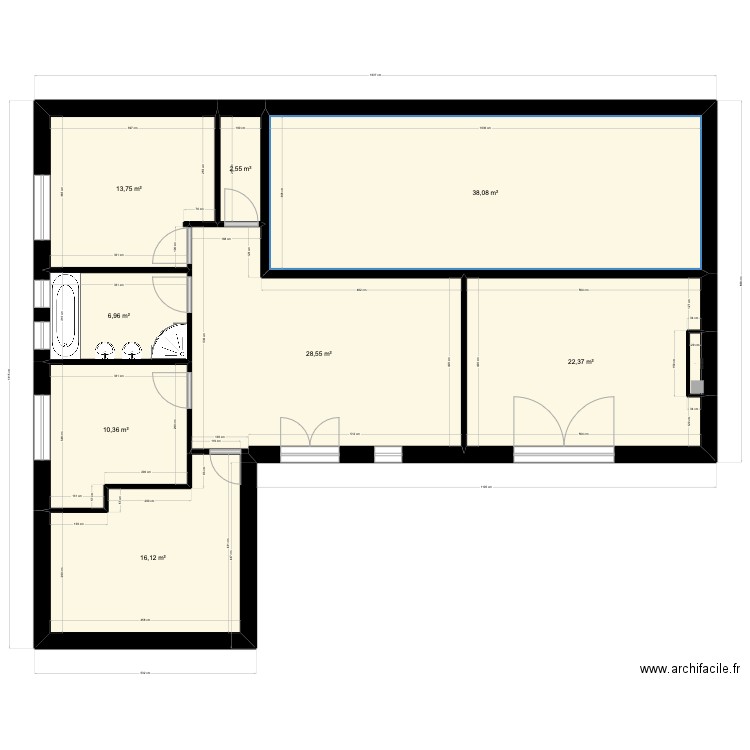 BI 25262. Plan de 9 pièces et 139 m2