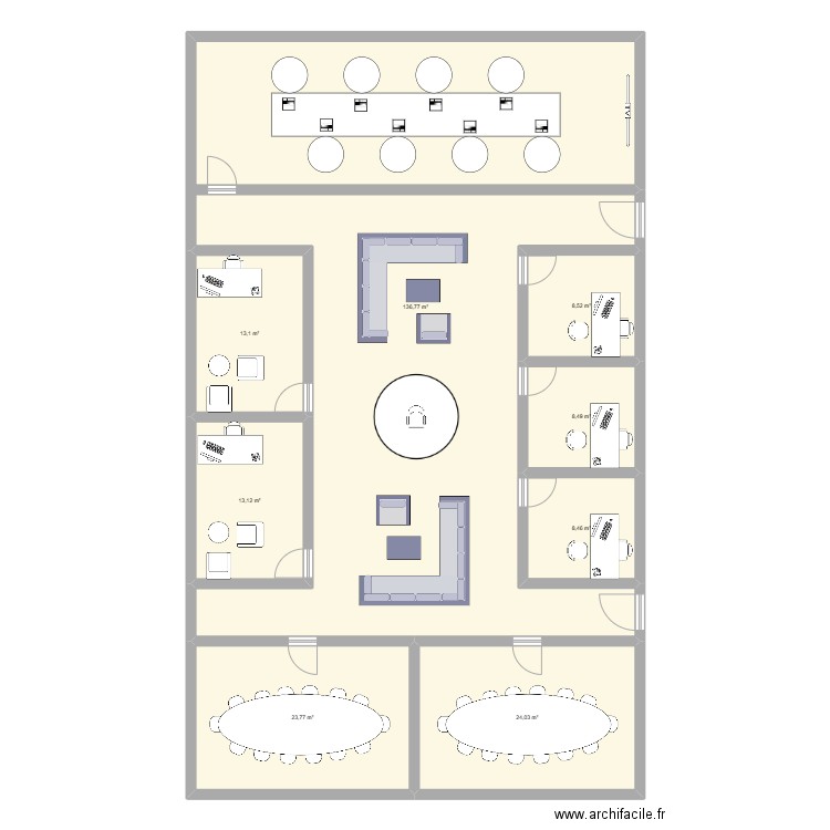 sala1. Plan de 8 pièces et 236 m2