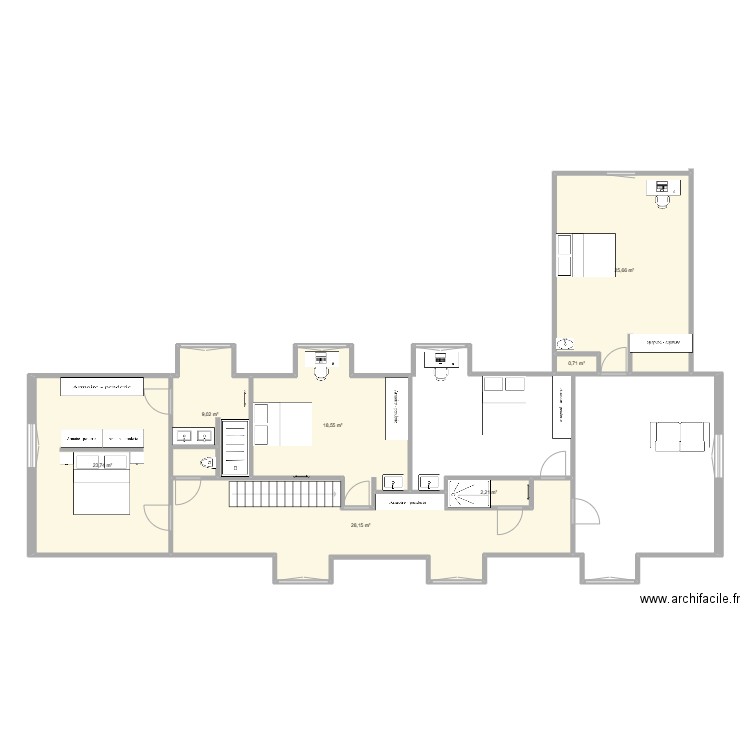 1er etage stationsstraat bis. Plan de 7 pièces et 108 m2