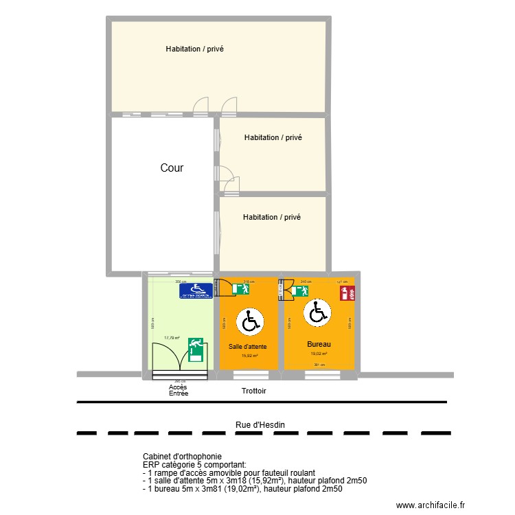 plan de masse. Plan de 6 pièces et 154 m2