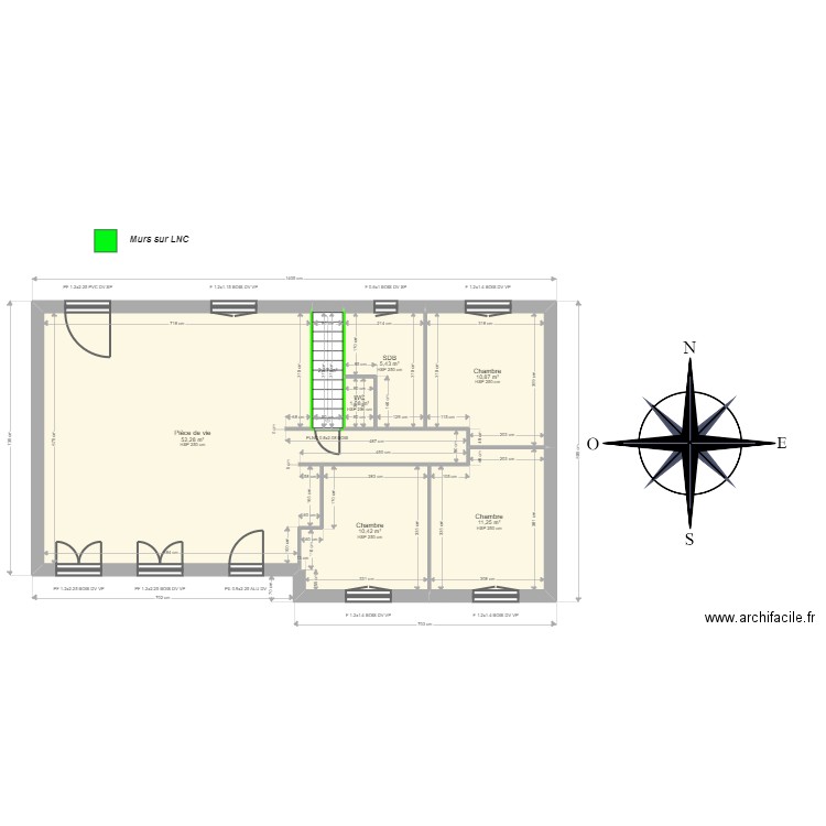 ML24010701 . Plan de 7 pièces et 94 m2