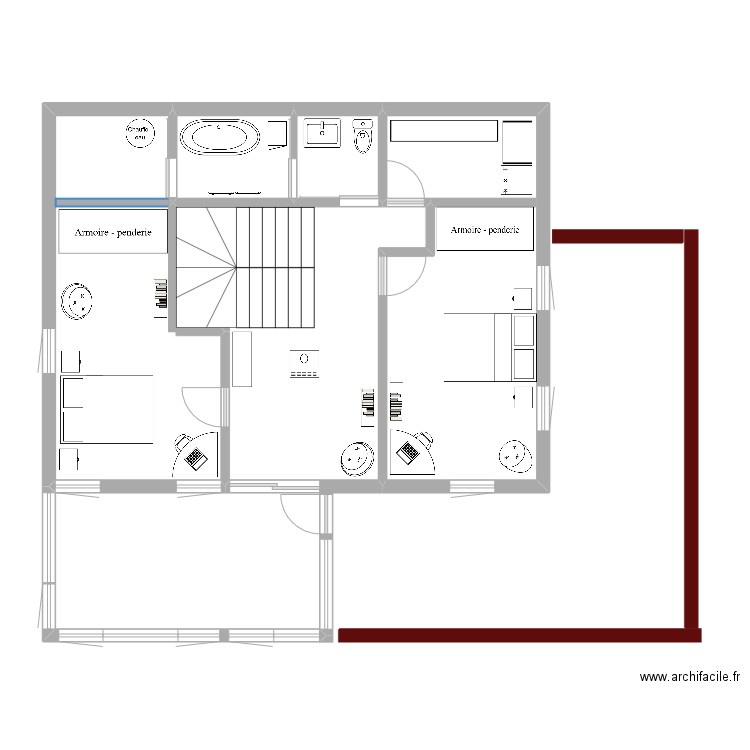 Maison Chemin du Côteau rez-de-jardin. Plan de 4 pièces et 68 m2