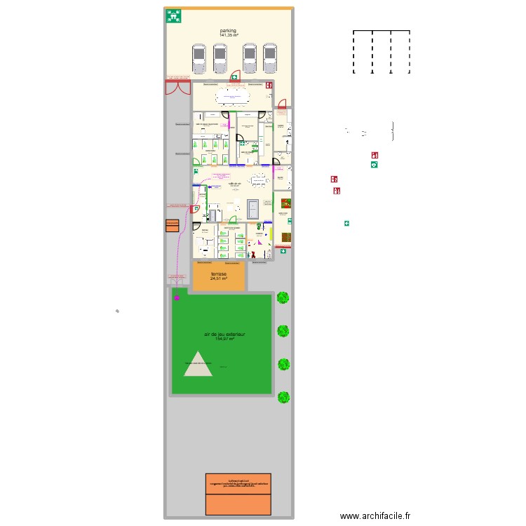 micro creche au pays des reves Mouy 2. Plan de 21 pièces et 1096 m2