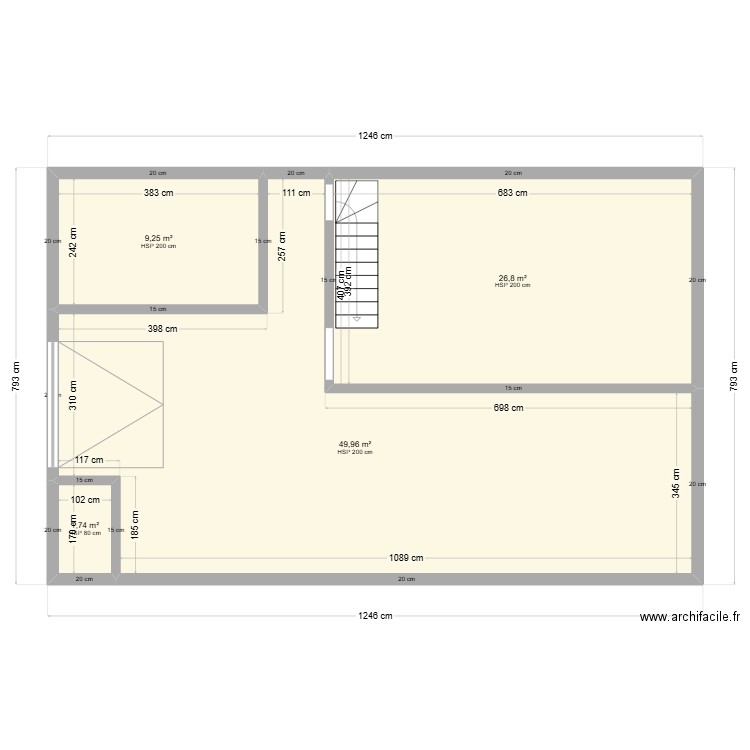 M.Chanat . Plan de 4 pièces et 88 m2