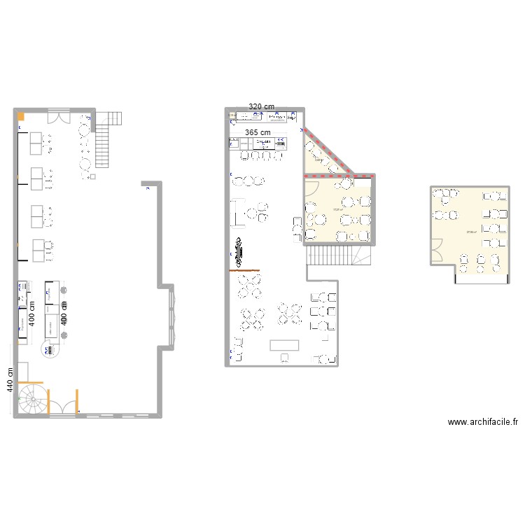 Terrasse. Plan de 4 pièces et 49 m2