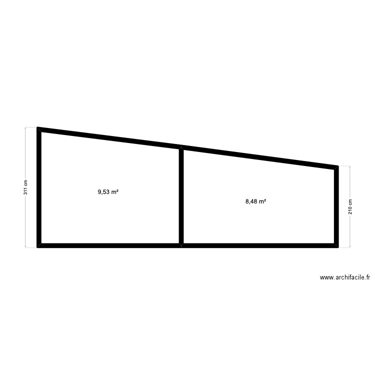 panneau. Plan de 2 pièces et 18 m2