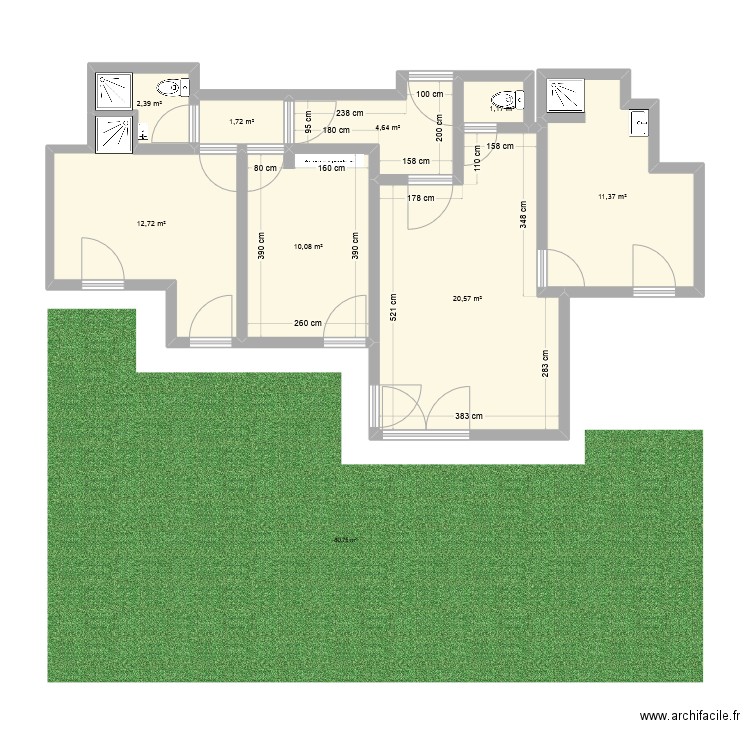 apparte fra22. Plan de 8 pièces et 65 m2