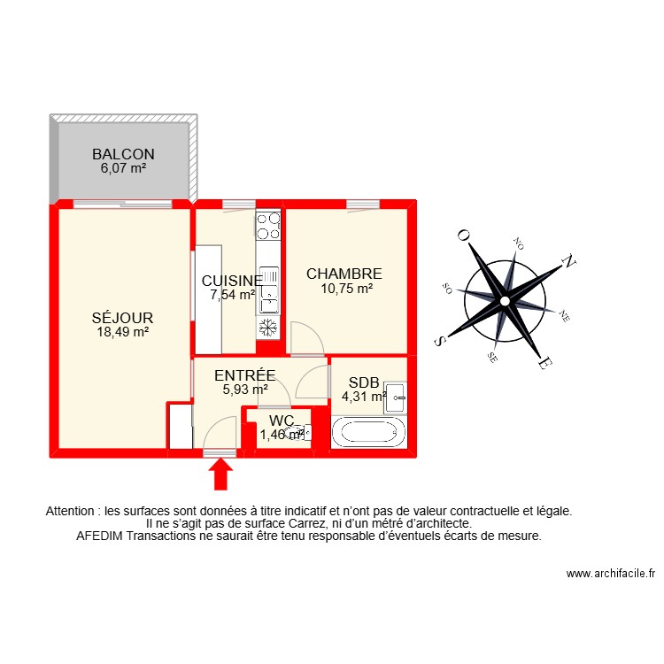 BI25844. Plan de 9 pièces et 55 m2