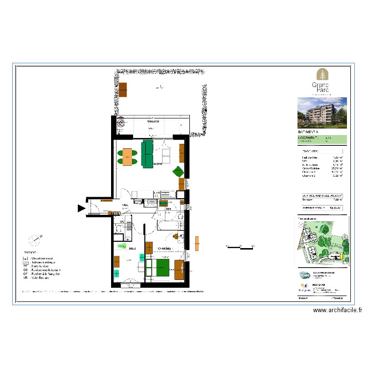 Appartement. Plan de 0 pièce et 0 m2