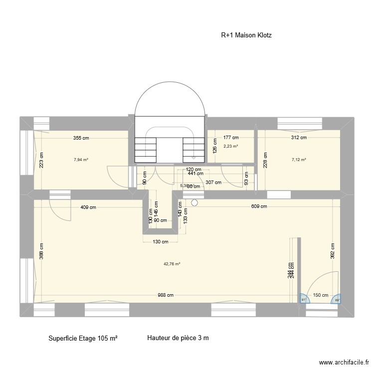 Maison R1 Klotz. Plan de 5 pièces et 65 m2