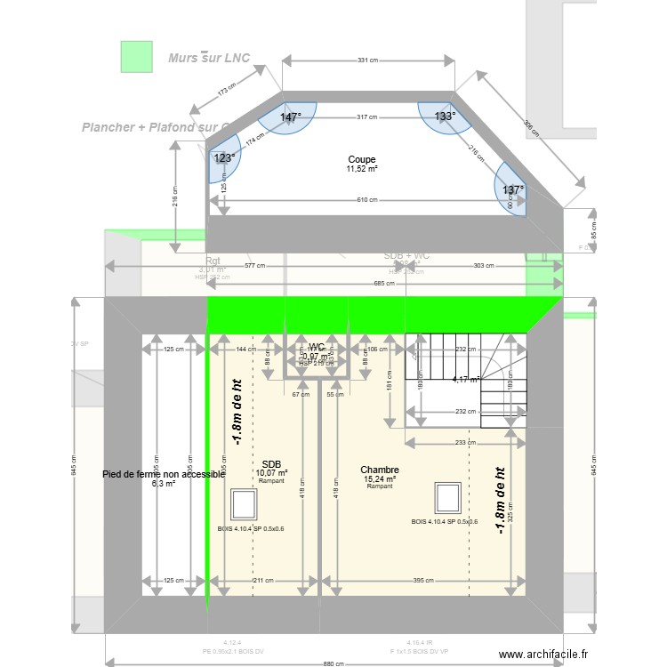 ML24017959 . Plan de 13 pièces et 132 m2