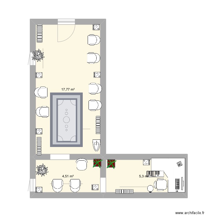 Bibliothèque, travail à rendre Élodie.. Plan de 3 pièces et 28 m2