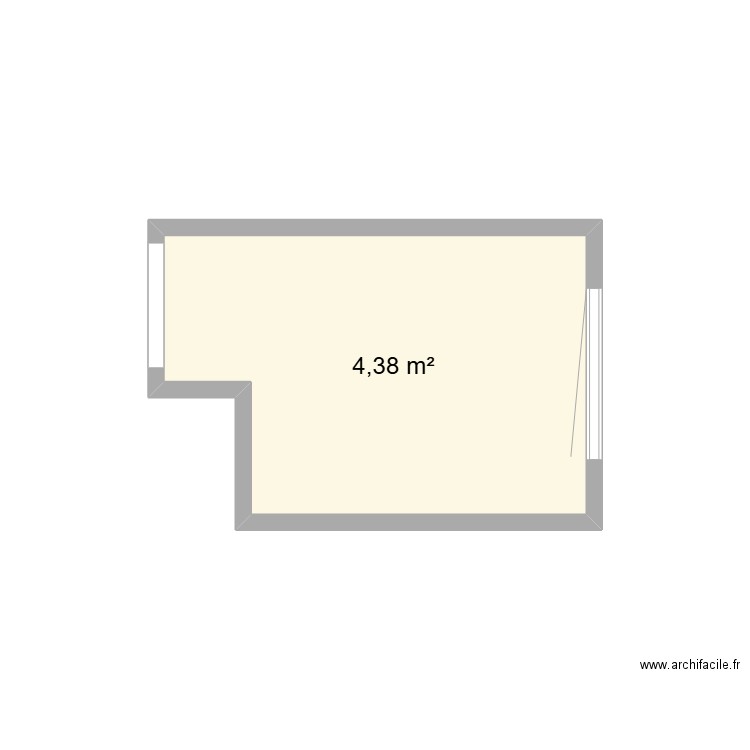 salle de bain. Plan de 1 pièce et 4 m2